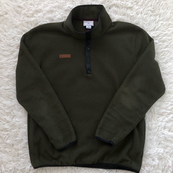 Obermeyer Other - Obermeyer Men’s Olive Green Long Sleeve Snap Button Fleece Pullover Medium